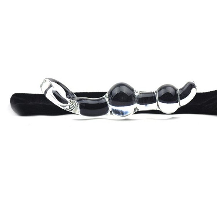 דילדו זכוכית חרוזים מעוקל