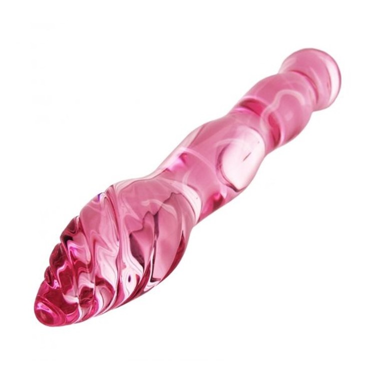 דילדו זכוכית ורוד עם ראש חץ