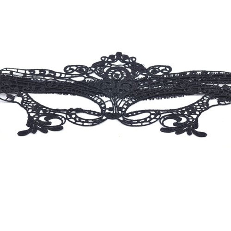 מסיכת נשף מתחרה שחורה עם קשירה אחורית