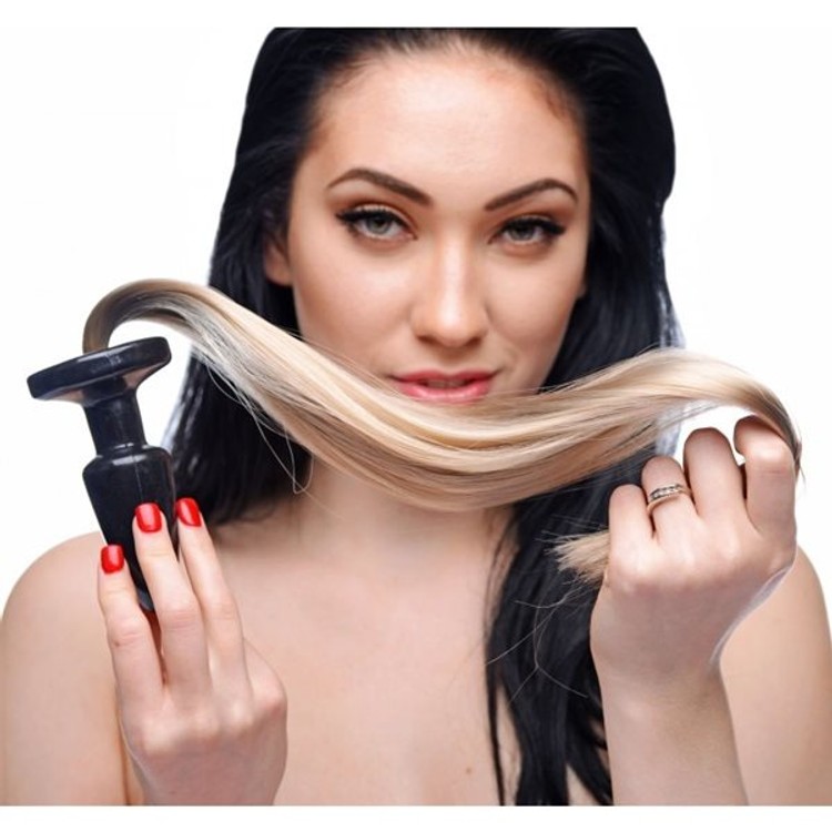 פלאג אנאלי עם זנב פוני בגוון בהיר בלונד