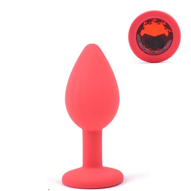 פלאג סיליקון קטן עם אבן תכשיט צבעונית