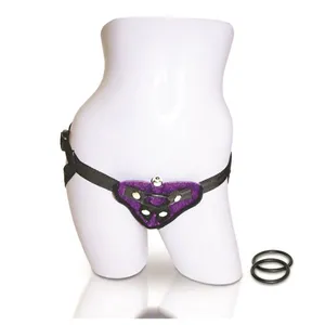 ריתמת סטראפ-און strapon harness מקטיפה עם ביצת רטט