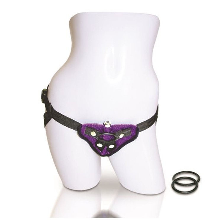 ריתמת סטראפ-און strapon harness מקטיפה עם ביצת רטט