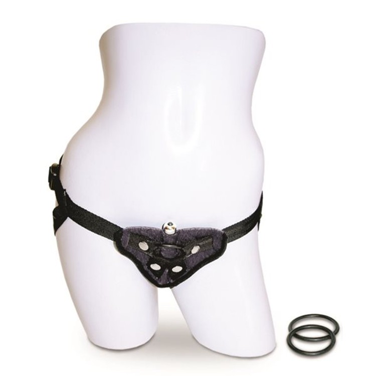 ריתמת סטראפ-און strapon harness מקטיפה עם ביצת רטט