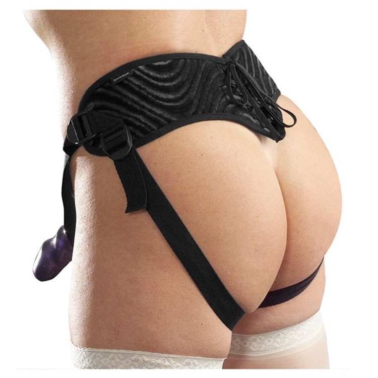 ריתמת סטראפ-און בגזרת מחוך עם ביצת רטט