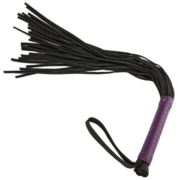 שוט זנבות מעור סינטטי ורד שחור