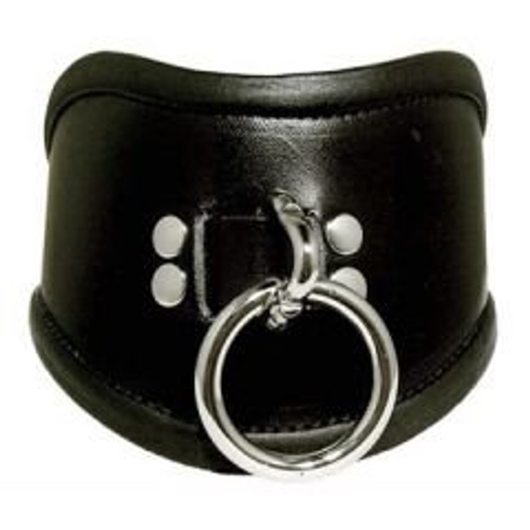 קולר יציבה רחב מעור רך עם טבעת הובלה