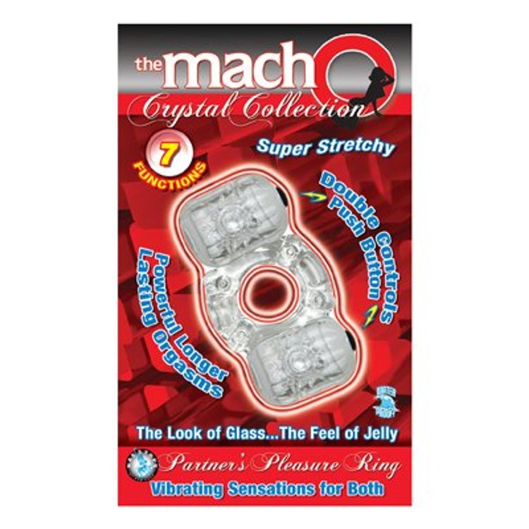 מאצ'ו - טבעת רוטטת זוגית כפולה שקופה