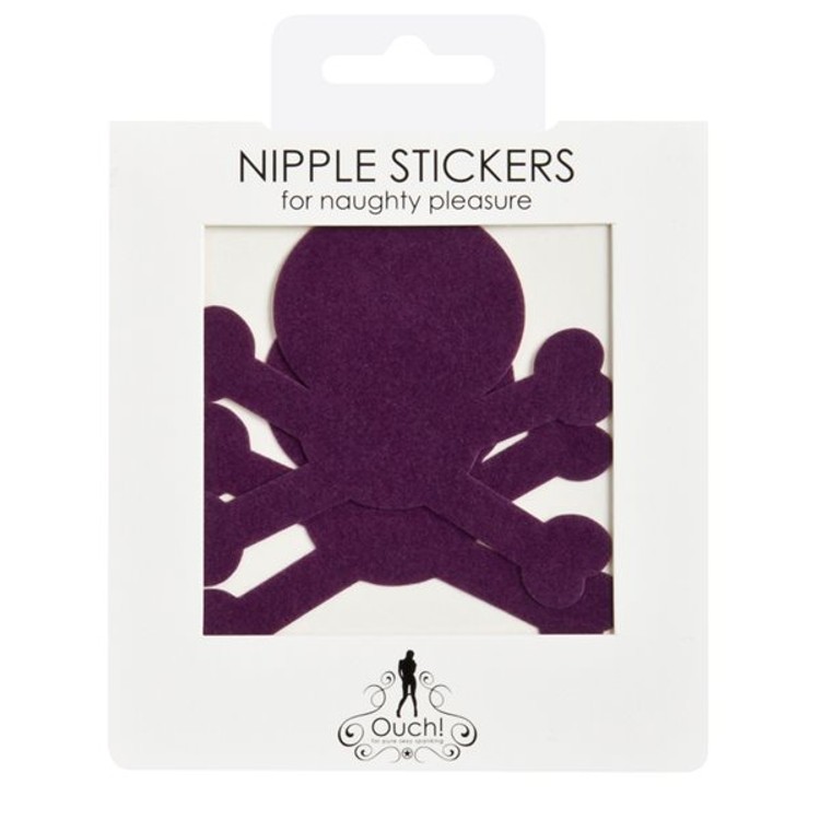 זוג מדבקות לפטמות בעיצוב גולגולת