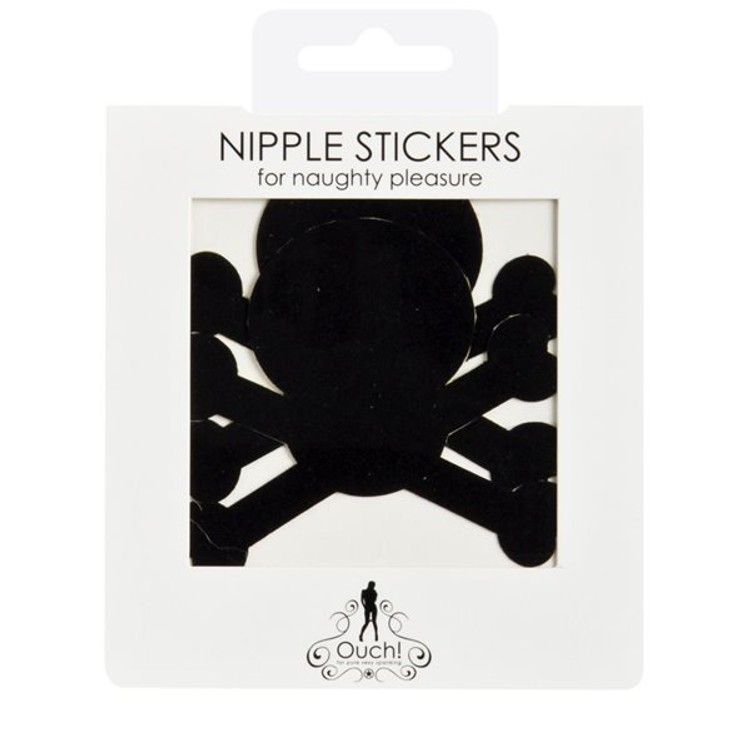 זוג מדבקות לפטמות בעיצוב גולגולת