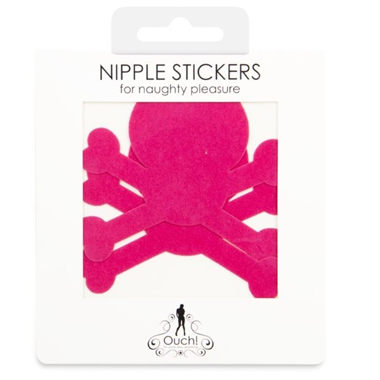 זוג מדבקות לפטמות בעיצוב גולגולת