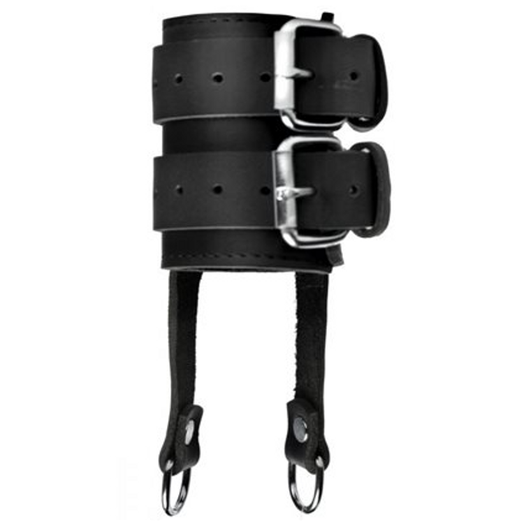 רתמת אשכים רחבה מעור עם סגירת אבזם