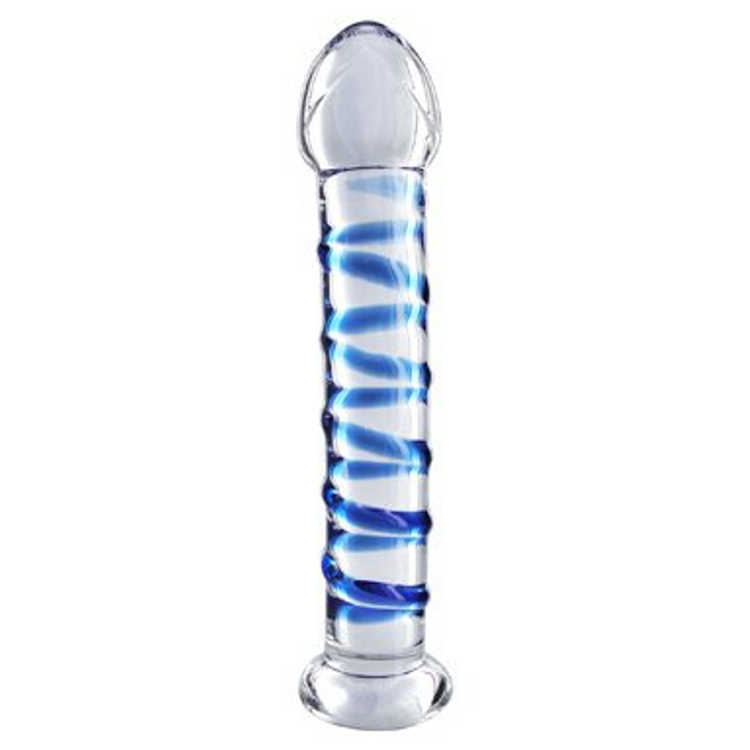 טוויסטר - דילדו מזכוכית עם סליל כחול