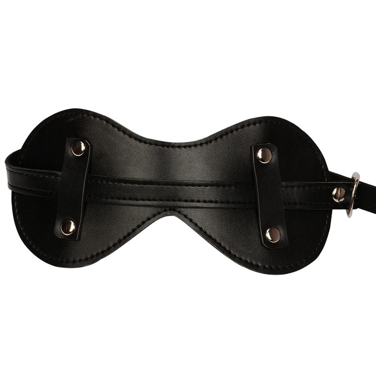 כיסוי עיניים דמוי עור עם אבזם