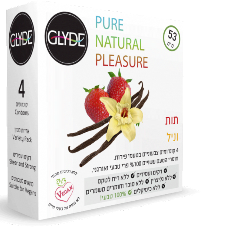 קונדום טבעי גלייד בטעמים שונים Glyde