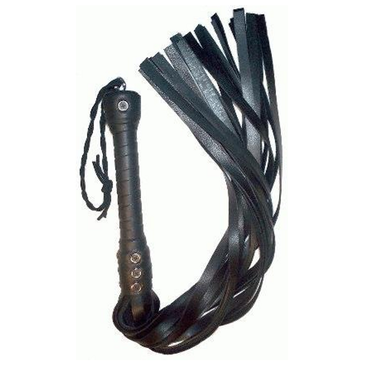 שוט זנבות עור בשילוב גומי - Flogger