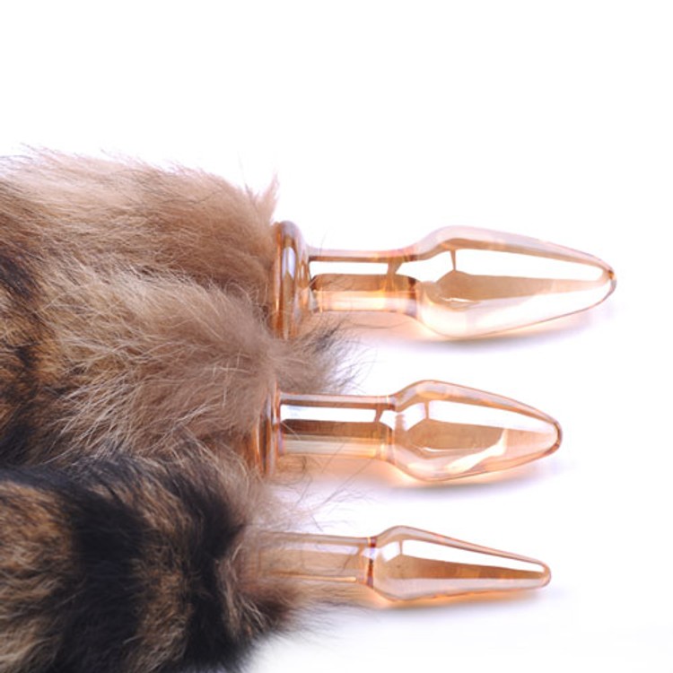 פלאג אנאלי עשוי זכוכית עם זנב שועל