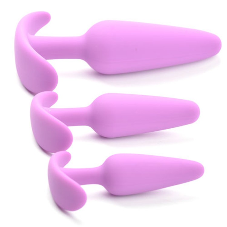 סט 3 פלאגים אנאליים לאימון ולבישה ממושכת