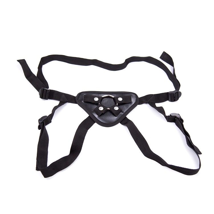 רתמת סטראפאון עם רצועות כפולות וטבעת מתכת