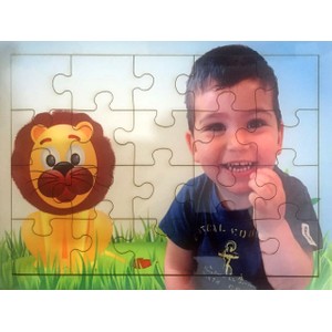 הדפסה על פאזל גודל 28*19 ס"מ מעץ