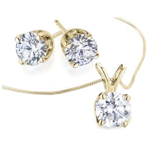 סט תכשיטים אבני זירקון 7 מ"מ