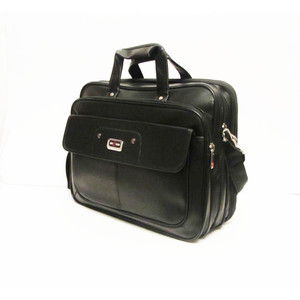 תיק למחשב נייד גדול וחזק - רב תאים ובמראה דמוי עור חלק