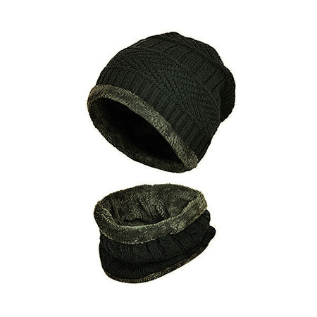 חם צוואר פרוותי בשילוב כובע פרוותי - לקור קיצוני במבחר צבעים UNISEX