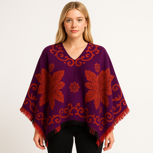 פונצ'ו משובח ואופנתי לאישה במבחר גוונים - TWO SIDE