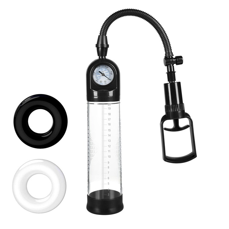 משאבה עם מד לחץ Pump Powerup+זוג טבעות במתנה