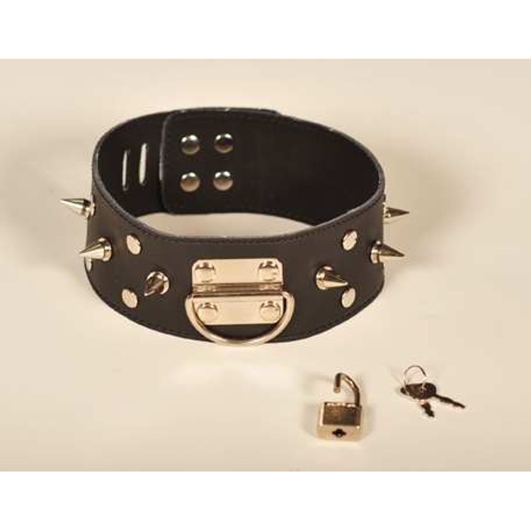 קולר מעור עם מנעול מאחורה, לעבד או שפחה