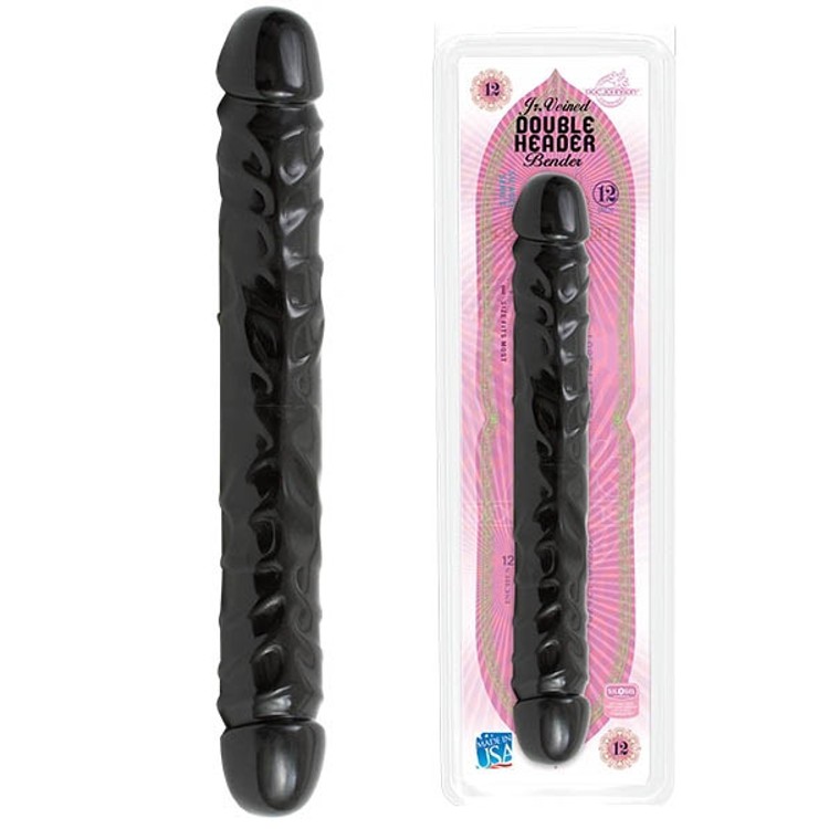 דילדו כפול שחור לחדירה זוגית אורך 30 סמ