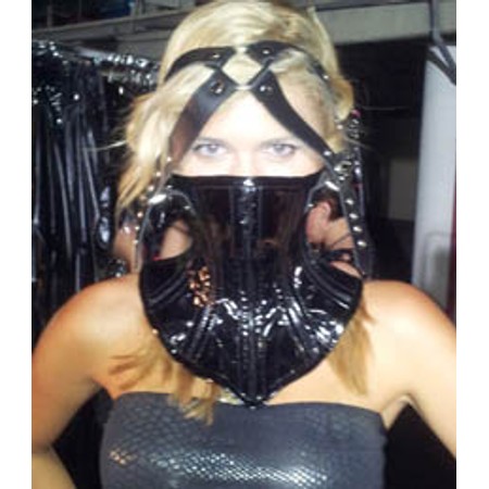 ​Shiny and sexy faux-leather half-mask collar - mouth blocking