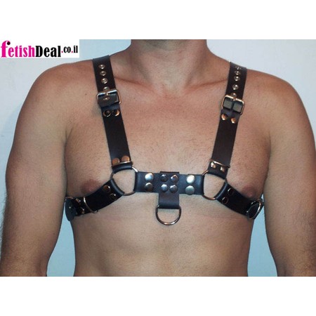 Bulldog handmade leather harness for men fits large size