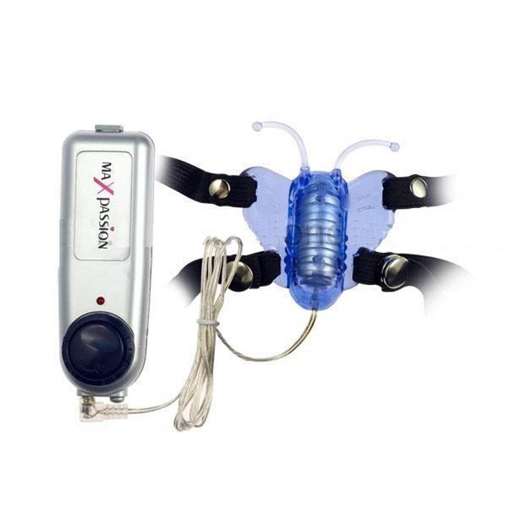 Butterfly פרפר רוטט כחול קלאסי עם שלט MaxPassion