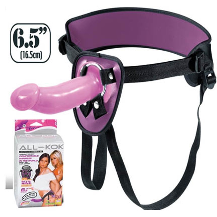 All-Kok סטראפאון דמוי עור עם דילדו עם 3 מצבי רטט NMC