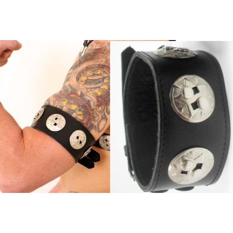 Colt Biceps בסגנון גלדיאטור מעור שחור באיכות פרימיום עבודת יד