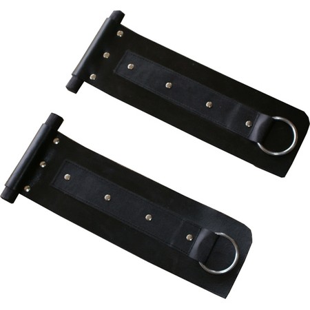 Connectors for attaching cuffs to doors in black leather​