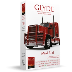 Glyde Maxi Red​ - 10 large and natural red condoms width 56 mm length 19 cm