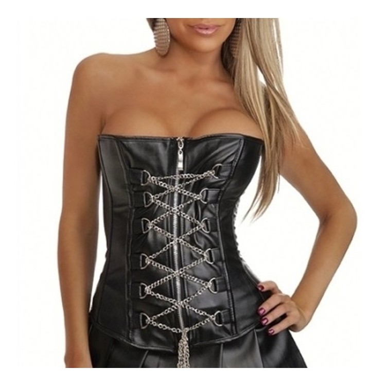 מחוך קינקי עם ריצ'רץ' מעוצב עם שרשראות - 5 מידות