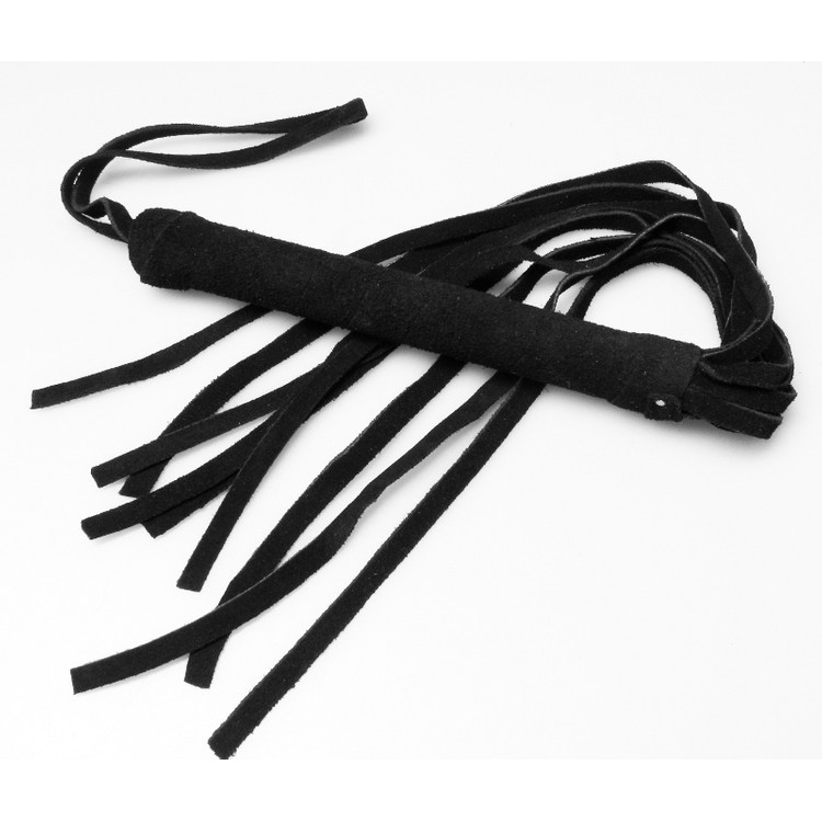 שוט 9 זנבות מזמש שחור למתחילים אורך 60 סמ