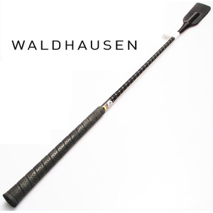 Grosskopf Luxury riding whip made of high quality black leather, 65 cm long, Waldhausen