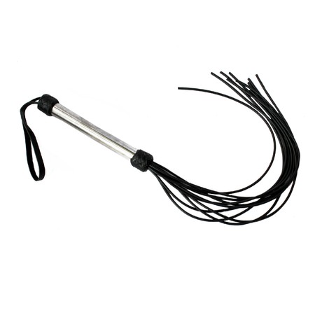 ​Flogger with 10 silicone tails with a metal handle for especially cruel whipping 40 cm long and 17 cm long