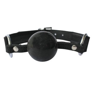 Professional silicone gag with a thick leather strap 4 cm in diameter​