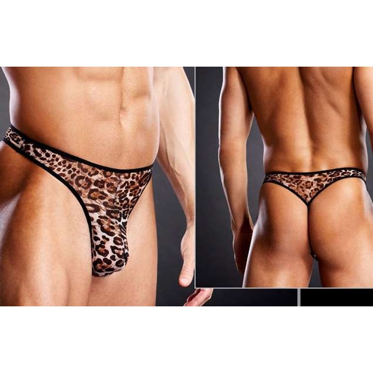 Thong תחתון חוטיני מנומר פראי לגבר Blue Line