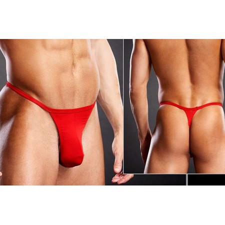Classic red thong T-back for men Blue Line