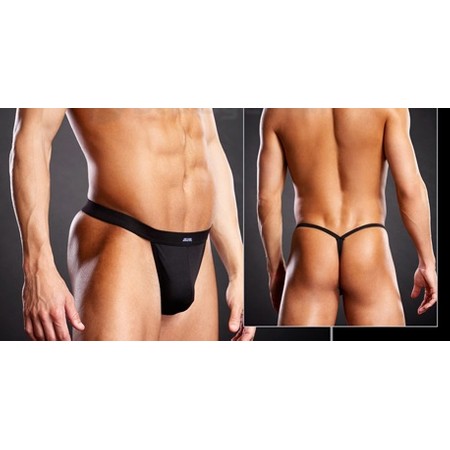 Black Thong Bottom Thong for Men Blue Line