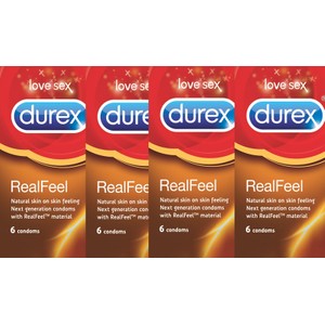 36 קונדומים ללא לטקס לתחושת מגע טבעית Durex Real Feel