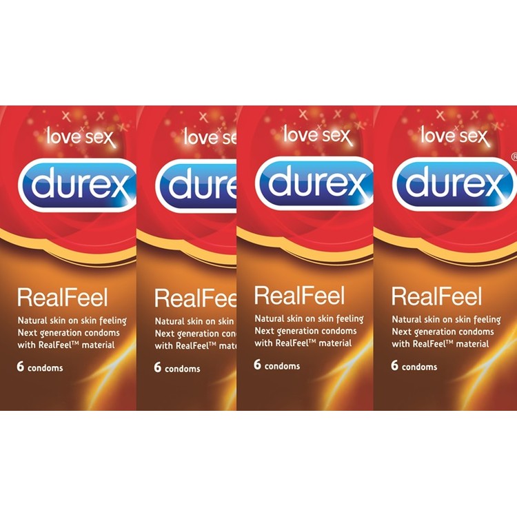 36 קונדומים ללא לטקס לתחושת מגע טבעית Durex Real Feel
