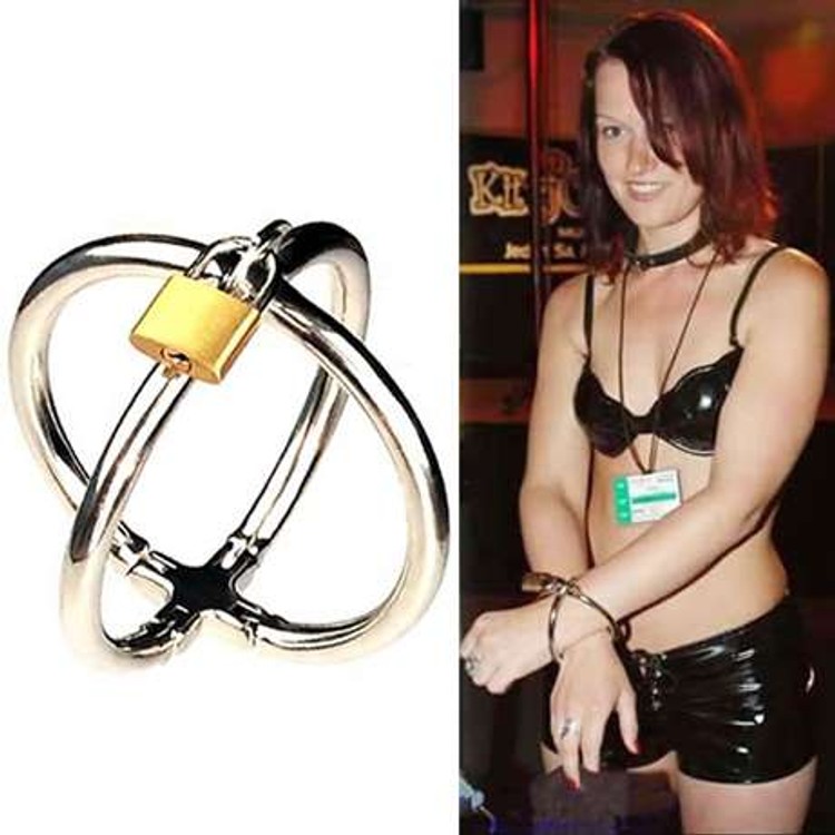 אזיקי מתכת לנעילת ידיים אלכסונית קוטר 9 סמ