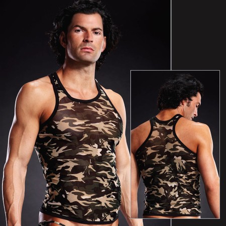 A tight and sexy military tank top for a Blue Line man